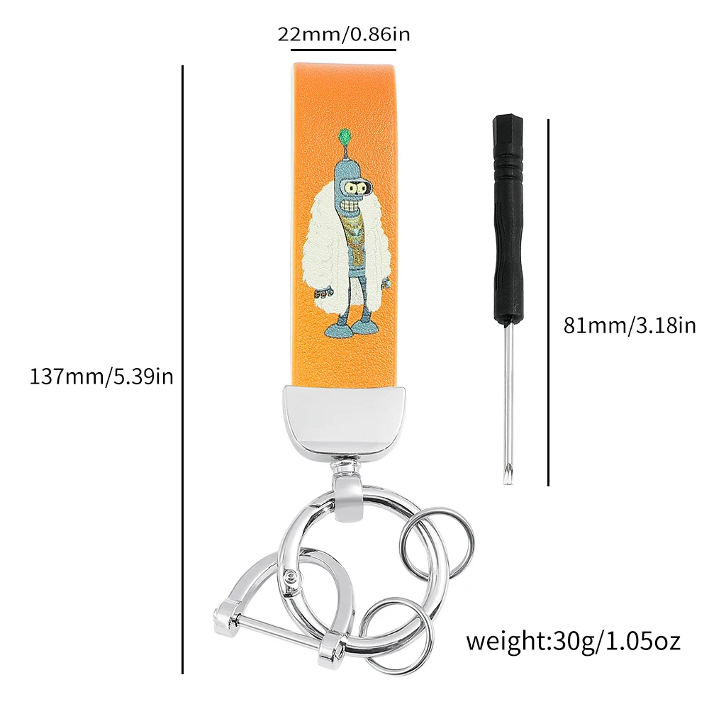 الكوميديا أنيمي فوتثرما المفاتيح لطيف روبوت مطبوعة قلادة Keyrings لحقيبة الظهر اكسسوارات حامل مفتاح معدني قابل للفتح