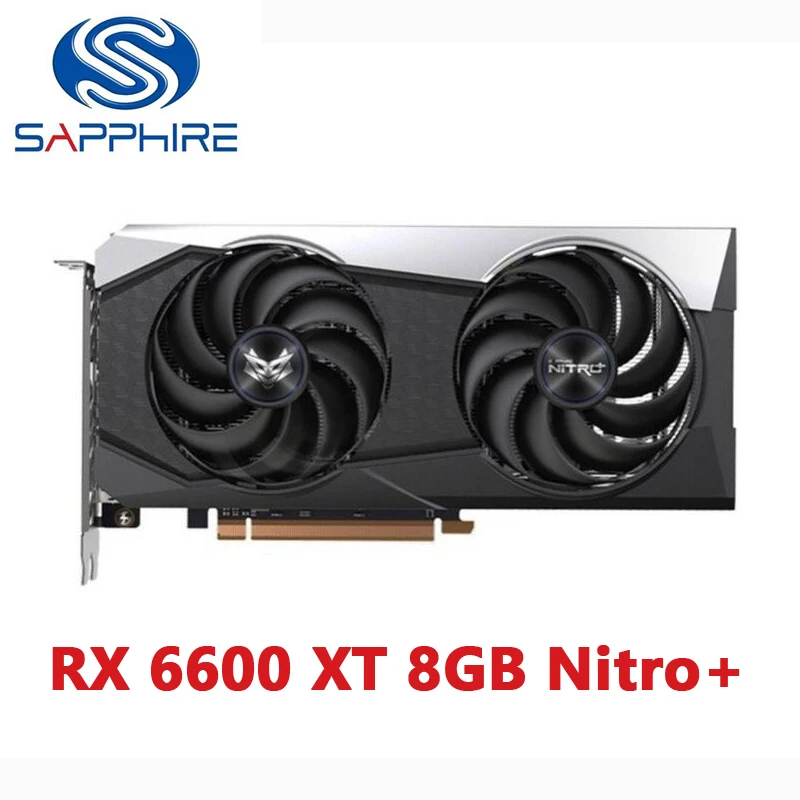 Видеокарта Sapphire Radeon RX6600 XT Nitro + 8 Гб для AMD RX6600XT 8G D6 Nitro + RX 6600 XT, игровая карта для настольных ПК