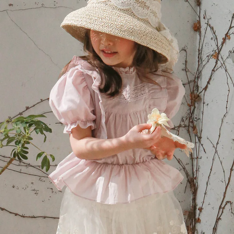 

Lace Shirt Elegant Temperament Solid Color 2025 Summer New Korean Casual Versatile Cute Fashion Lace Shirt