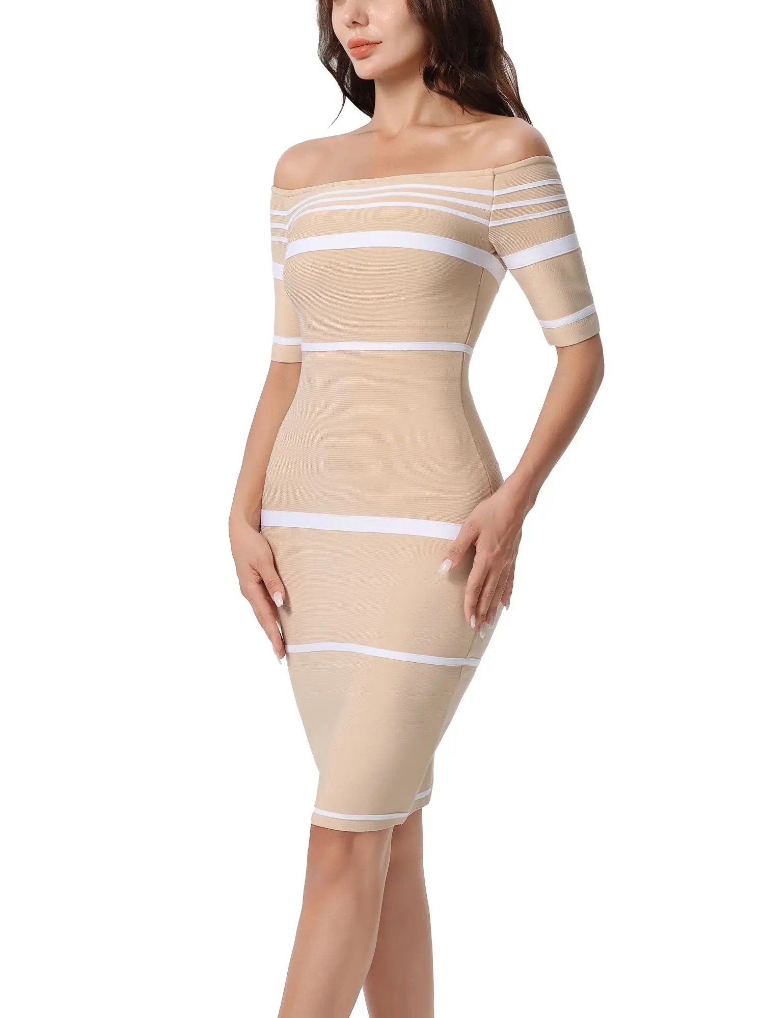 

Mini Knitted Striped Bandage Party Dresses For Women Clothing Sexy Bodycon Summer Night Dress Vestidos Mujer Robe Ete Femme 2025