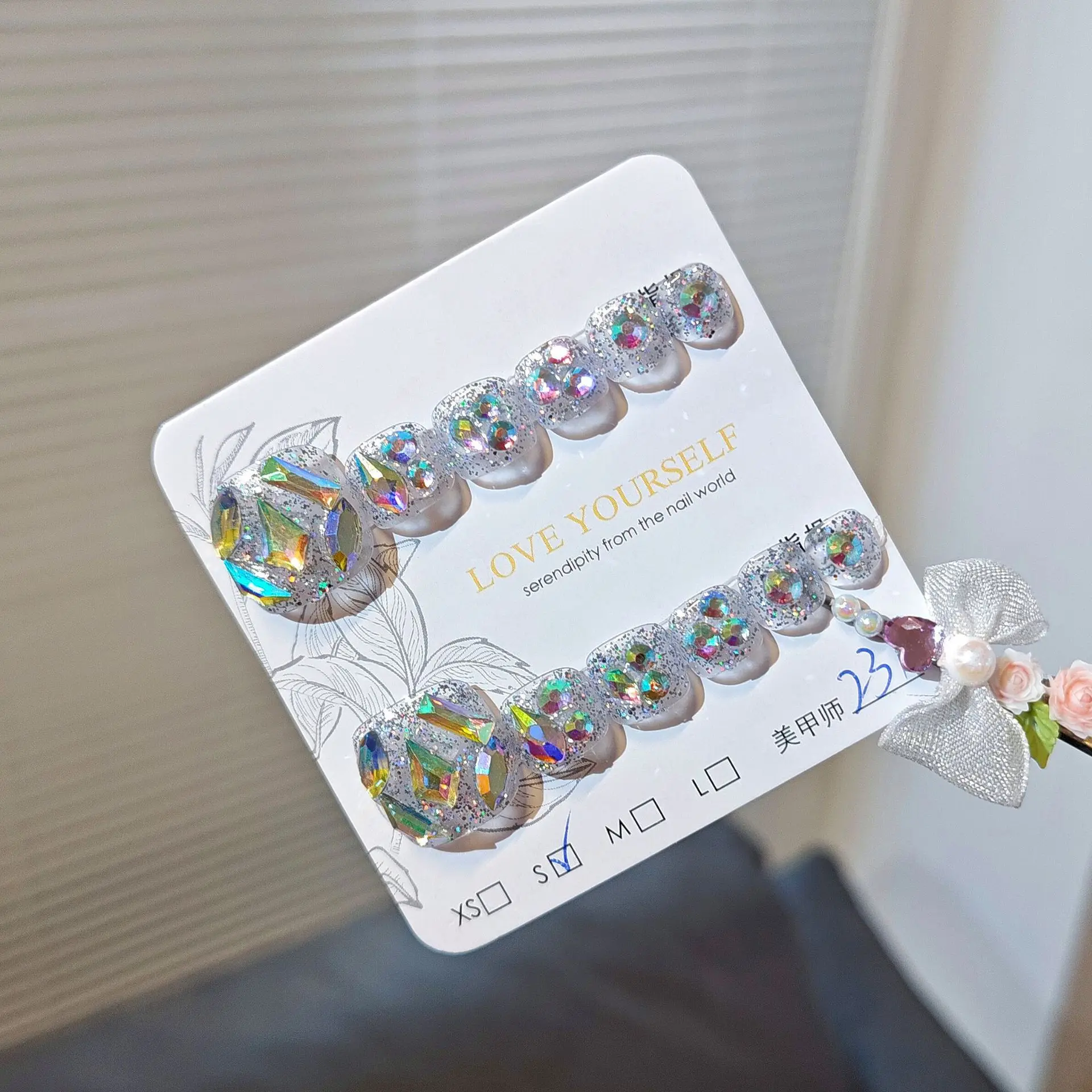 12pcs Handmade กดบนเล็บเท้าเงาทอง Rhinestone ปลอมเล็บเท้าสวมใส่แฟชั่นฤดูร้อน Y2k ปลอมเล็บ