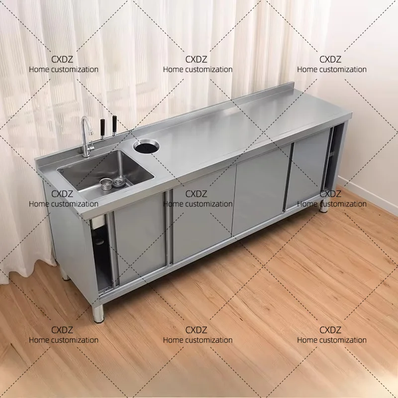 XX stainless steel pool console integrated storage vegetable basin stove cabinet household