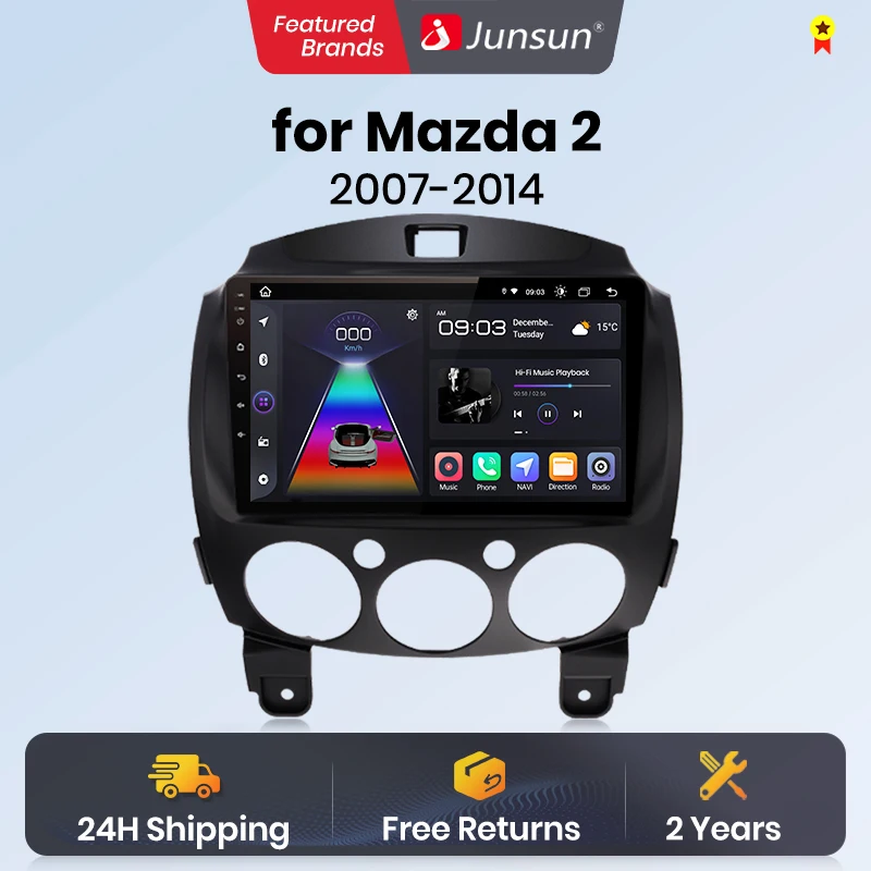 Junsun Wireless CarPlay Android Auto Car Radio for MAZDA 2 Mazda2 2007-2014 GPS Car Smart Systems Smart Car Radio