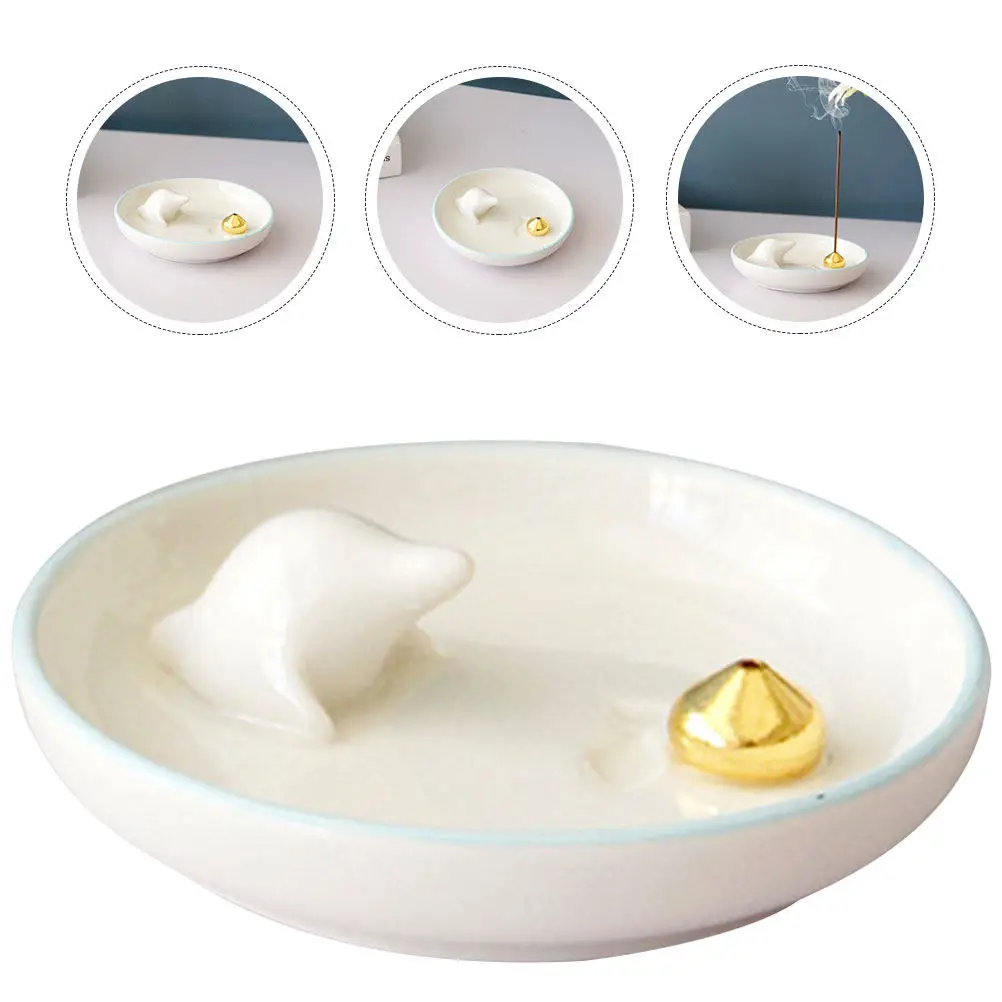 Vintage Style Animal Design Incense Burner Ceramic Incense Tray for Home Office Meditation Decoration Easy Clean Ash Collector
