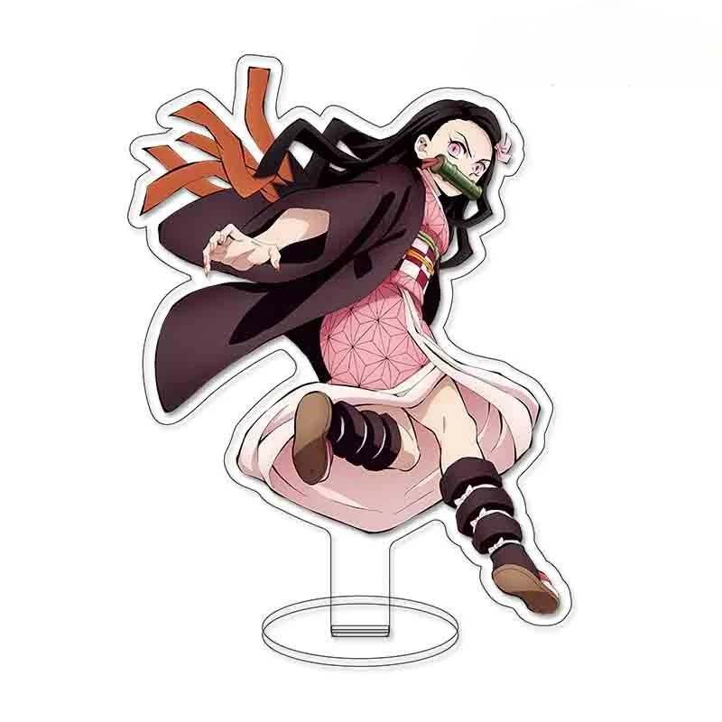 شيطان القاتل أنيمي الطرفية الاكريليك حامل نموذج Tanjirou Zenitsu Nezuko سطح المكتب الحلي هدية عيد ميلاد لعبة #3