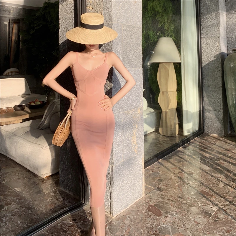 Real Shot Summer New Knitted Vacation Pre-made Dress