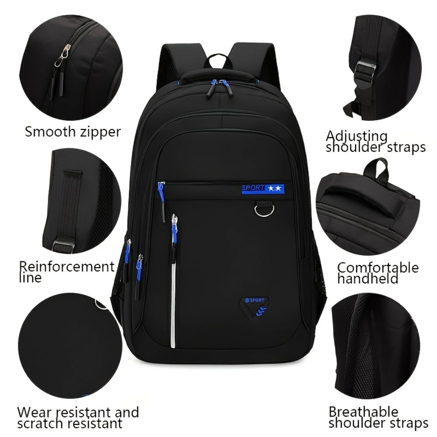 Large Capacity Waterproof Laptop Backpack for Students - Middle, High School, College