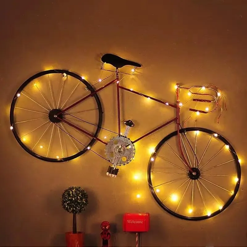 122x69cm Retro Industrial Iron Bicycle Wall Hanging Pendant Bar Creative Decoration for Guest Restaurant Home