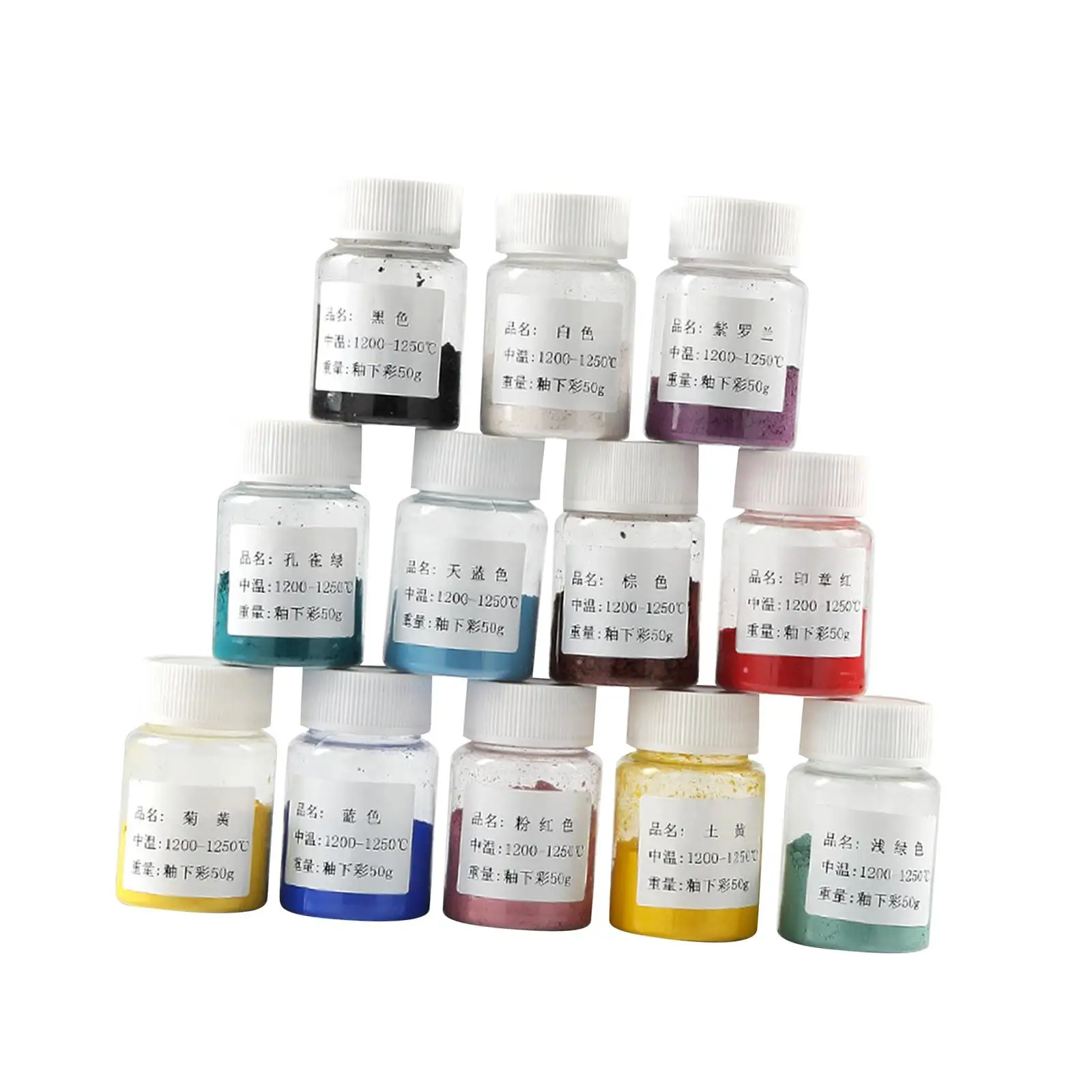 12x Ceramic Underglaze Paint Colors Ceramic Glaze Paint Ceramic Clay Pigment Paints 50G for Bisque Gallery Worker Pottery Lover