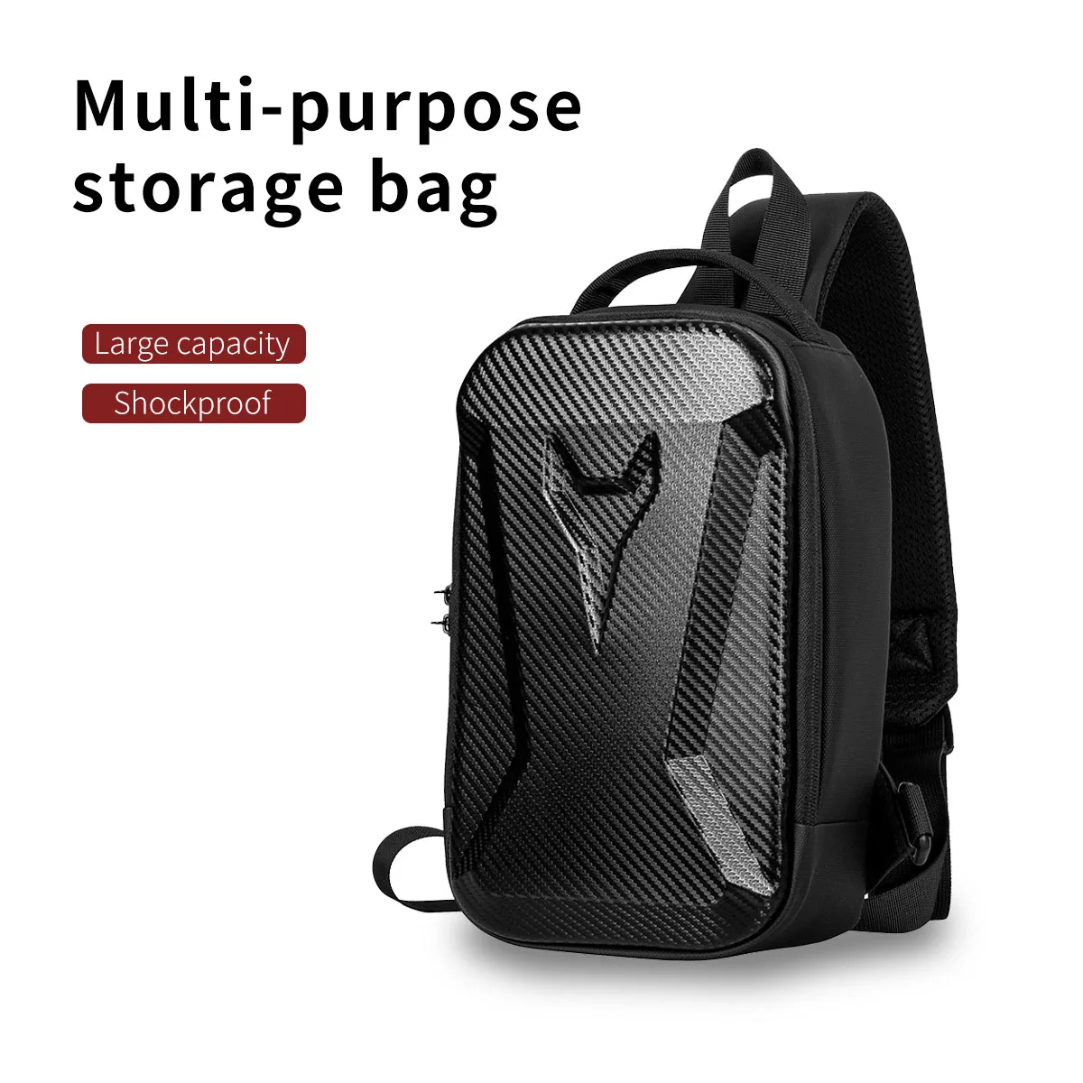 Teenager'S Crossbody Bag | Anti-theft Password Chest Bag, Trendy Street Motorcycle Backpack, Casual with Lining, Adjustable Stra