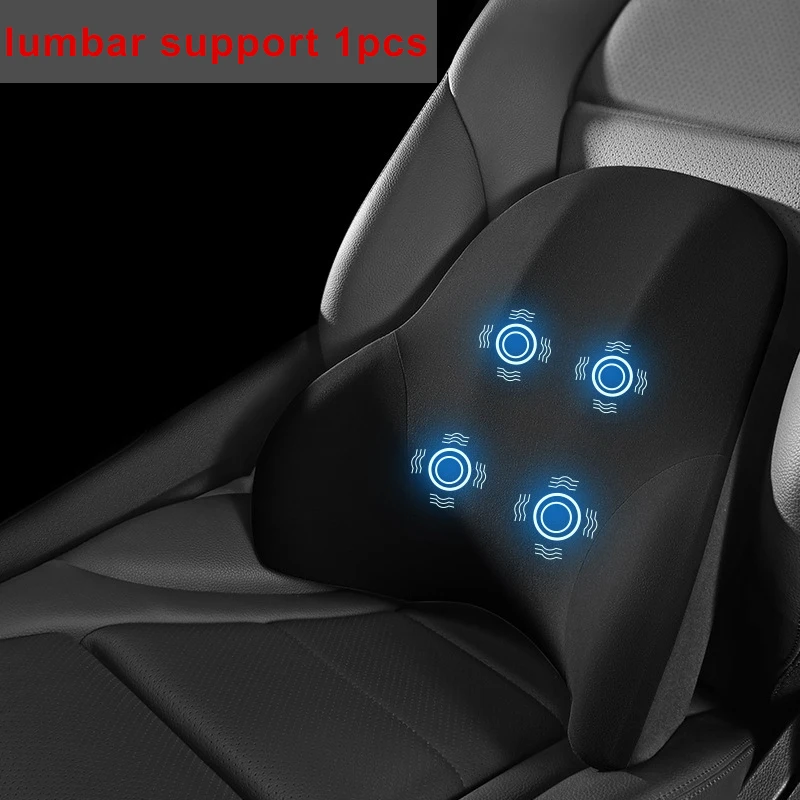 Elektrisch autostoelkussen met enkele lendensteun, enkele hoofdsteun, vibratiemassage, lendensteun, nekkussen, autostoel, auto-interieur