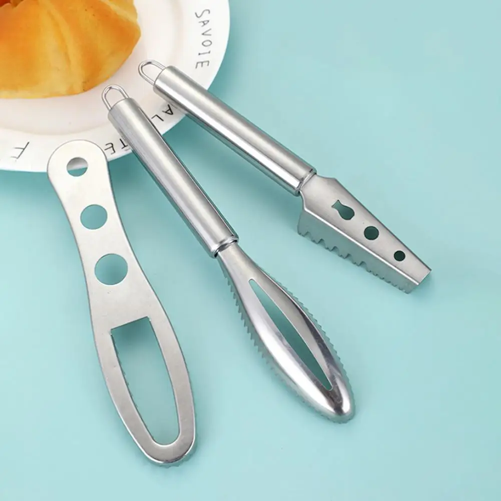 Stainless Steel Fish Scale Scraper with Splash Guard Ergonomic Handheld Descaler Tool for Kitchen Fishing Cooking Accessory 97