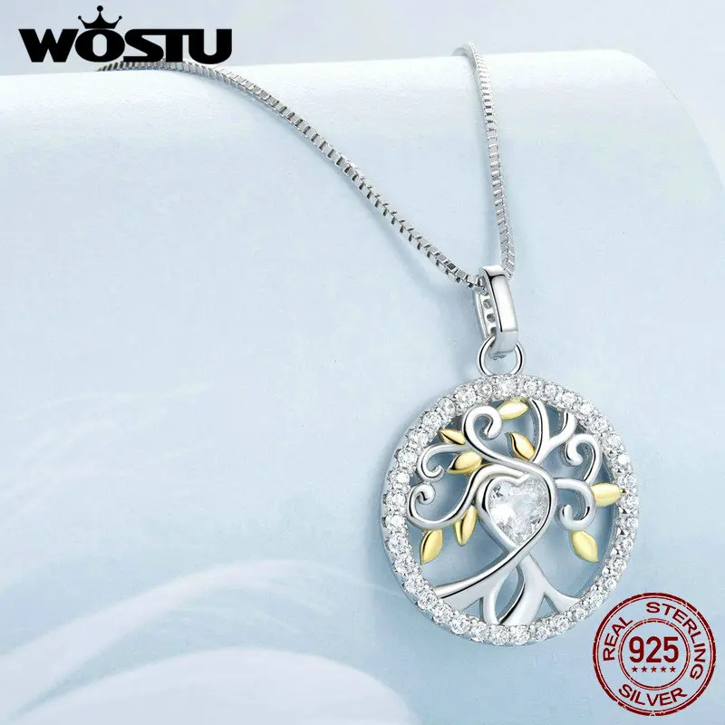 

WOSTU оригинальное ожерелье из стерлингового серебра 925 пробы с цирконием для женщин вечерние на день рождения, хорошее ювелирное изделие, подарок 400-450 мм