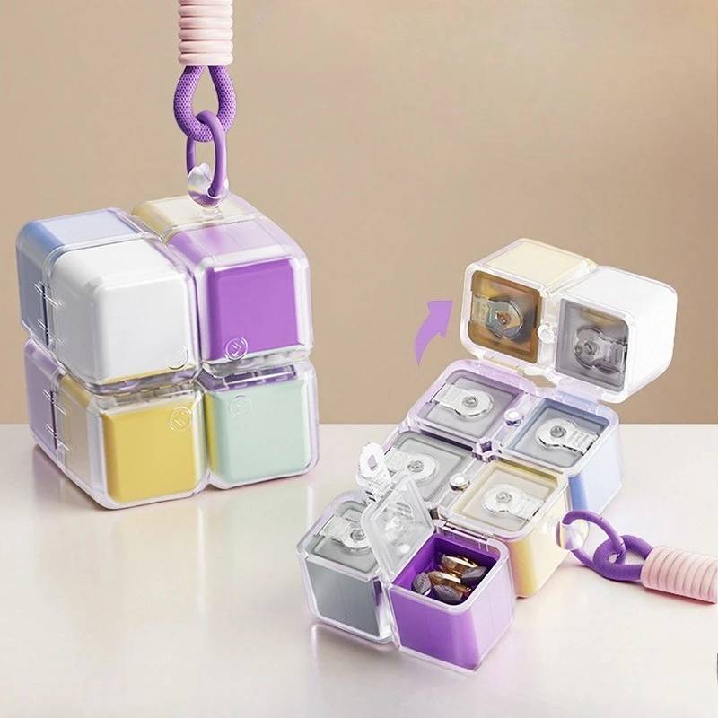 

Multi Functional Folding Pill Cases 8 Grid Pill Cases Moisture Proof Portable Medicine Storage Box Rubik's Cube Pill Box
