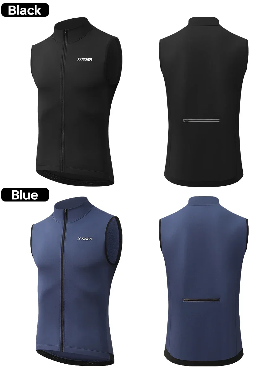 X‑TIGER Herren-Thermo-Fahrradweste, Winter-Fleece, ärmellose, winddichte Jacke mit reflektierenden Elementen und Reißverschlussfach für kalte Straßen, MTB-Fahrradweste. – Detail 15