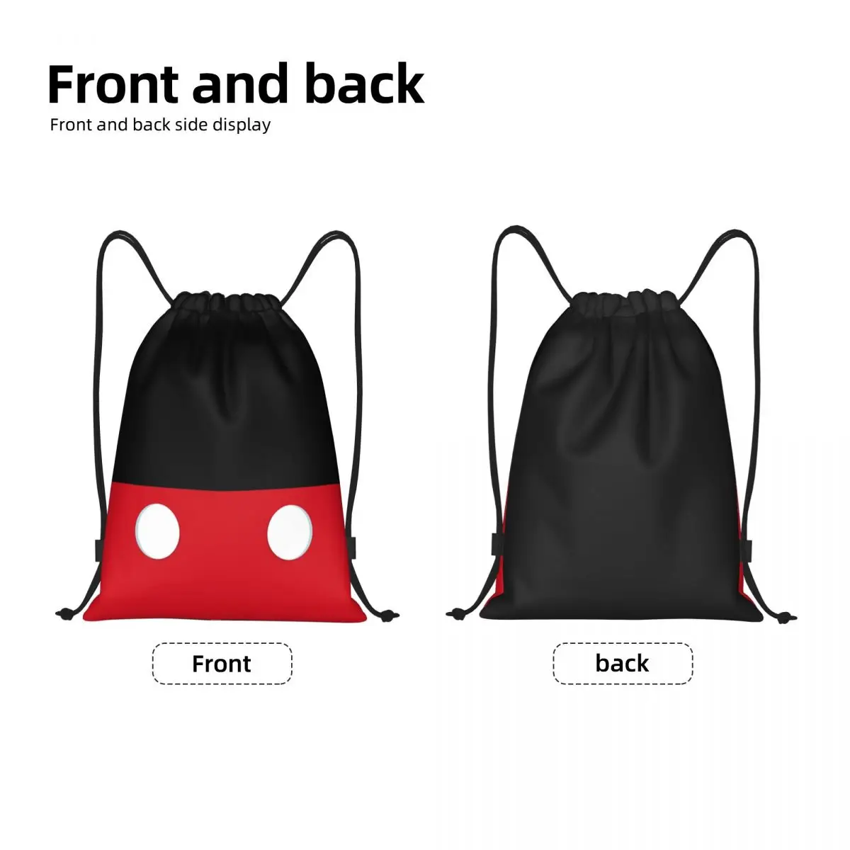 Custom Cartoon Mouse Dots Drawstring Bags for Training Yoga Backpacks Men Women Animated Sports Gym Sackpack