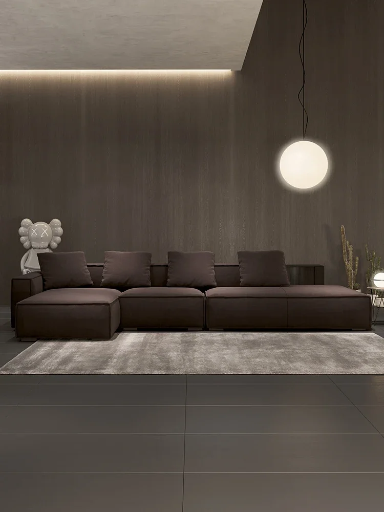 Italian minimalist sofa living room equipped with high-end atmosphere combined tofu block sofa