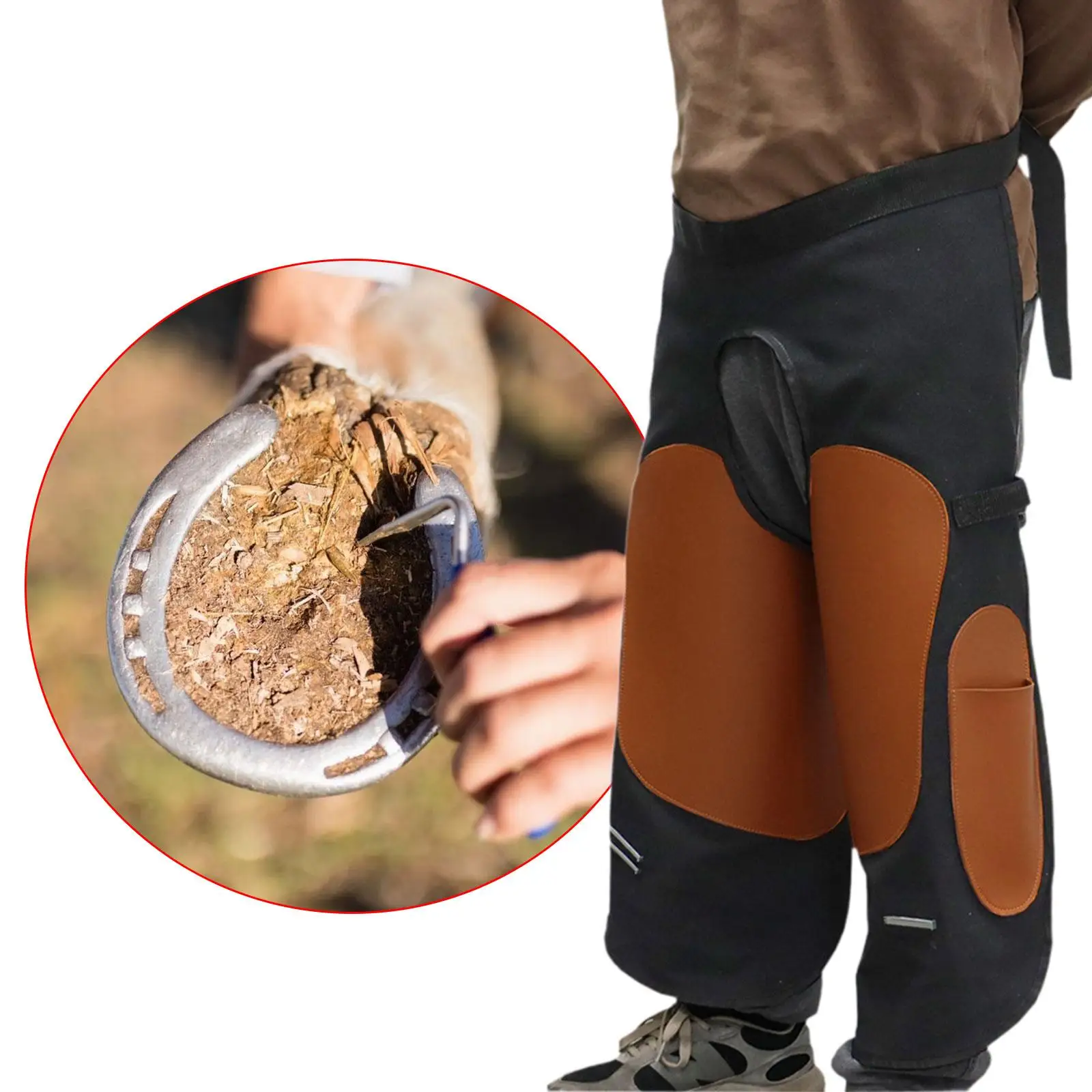 Farrier Apron Supplies, Adjustable Horseshoe Apron, Hoof Trimming Side Tool Pockets for Horseshoeing