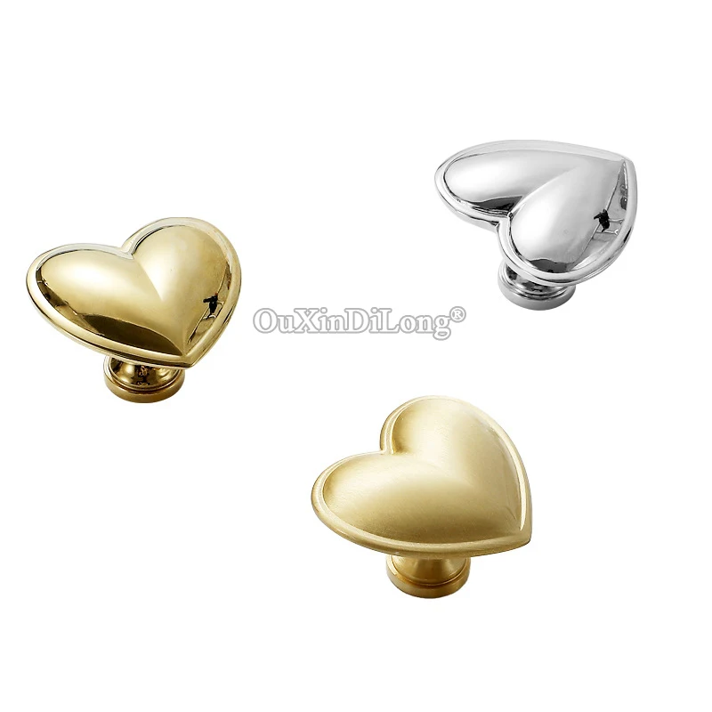 

Luxury 4PCS Pure Brass Love Heart Design Furniture Pulls Drawer Knobs Cupboard Wardrobe Kitchen TV Wine Cabinet Pulls Knobs