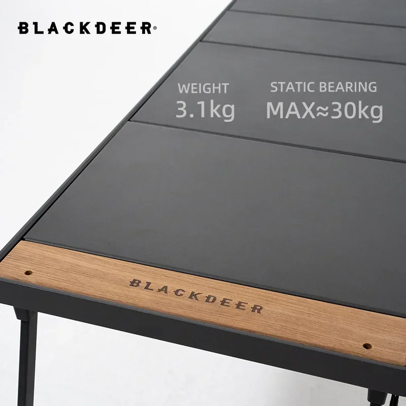 BLACKDEER-mesa IGT plegable de aleación de aluminio para acampar, parrilla de barbacoa portátil multifuncional, mesa de madera para pícnic al aire libre y pesca