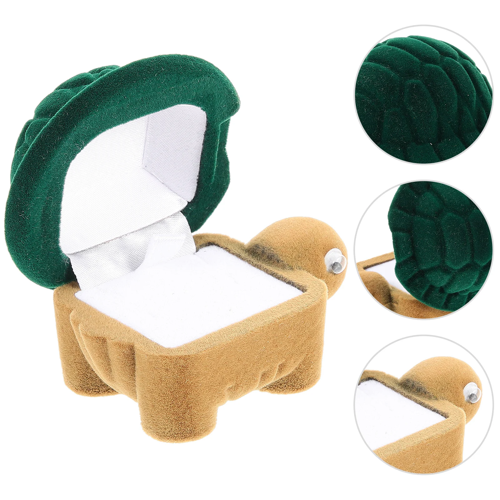 Velvet Turtle Jewelry Box Cute Storage Earring Necklace Case Portable Light Compact Gift Green Color for Bracelet Anklets