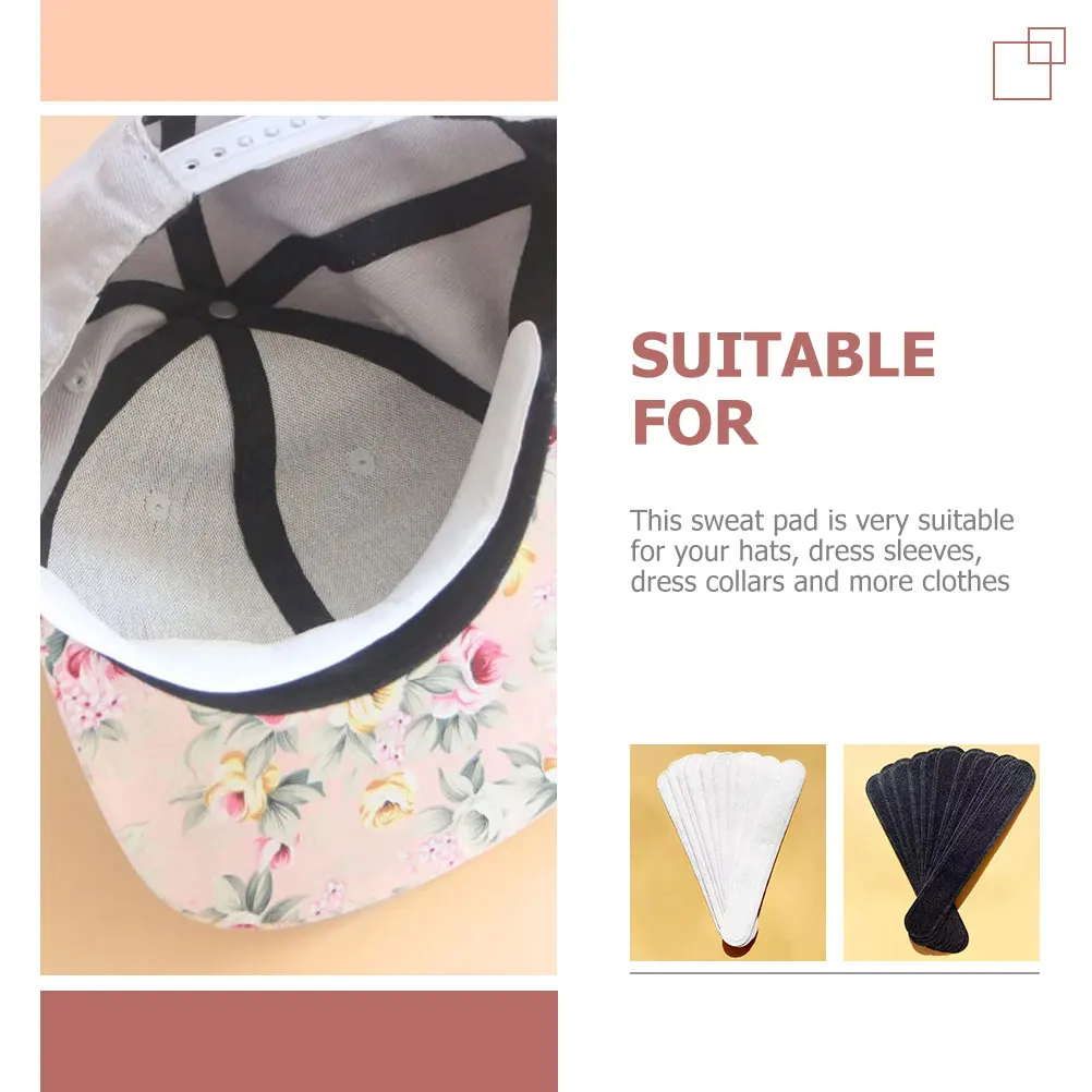 

60Pcs Hat Sweat Liners Adhesive Absorption Pads Sticky Collar Protection Strips Portable Sweat Pad Hat Accessory