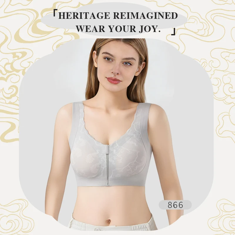Post-Mastectomy Bra Front Zipper Wireless Comfortable Bra for Breast Cancer Surgery Recovery Daily Wear New Style