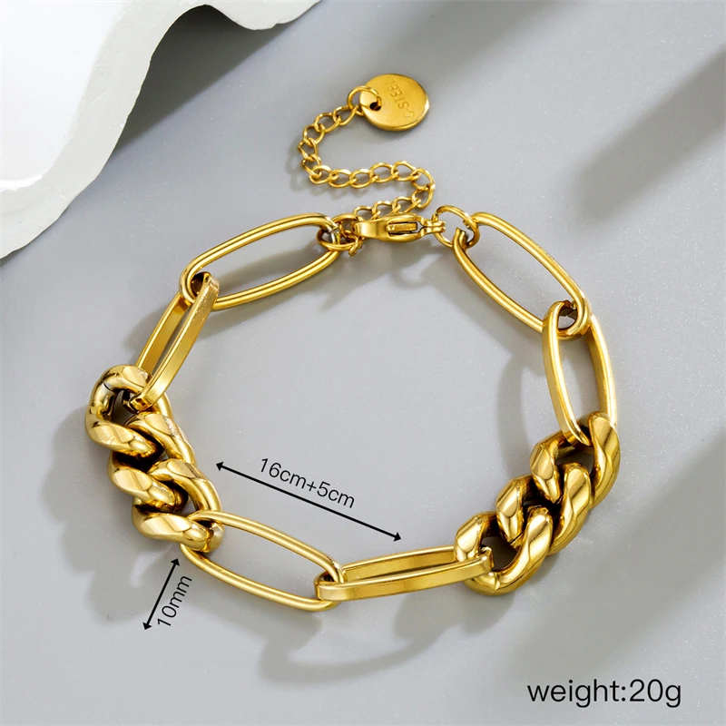Kuziduocai 100% Stainless Steel 2025 New Fashion DIY Jewelry 18K Gold-plated Unique Design Popular Women Charm Chain Bracelets