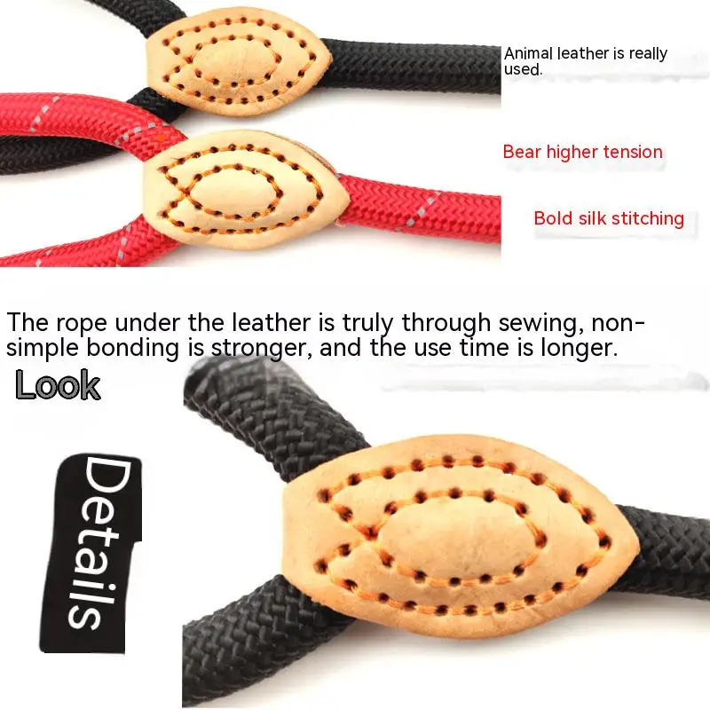 Verstellbares Halsbandgeschirr, Hundeleine, Nylon, Haustierleine, Hundegeschirr, langlebiger Seilgürtel, leichtes Hundezubehör, Katzenhalsband – Detail 4