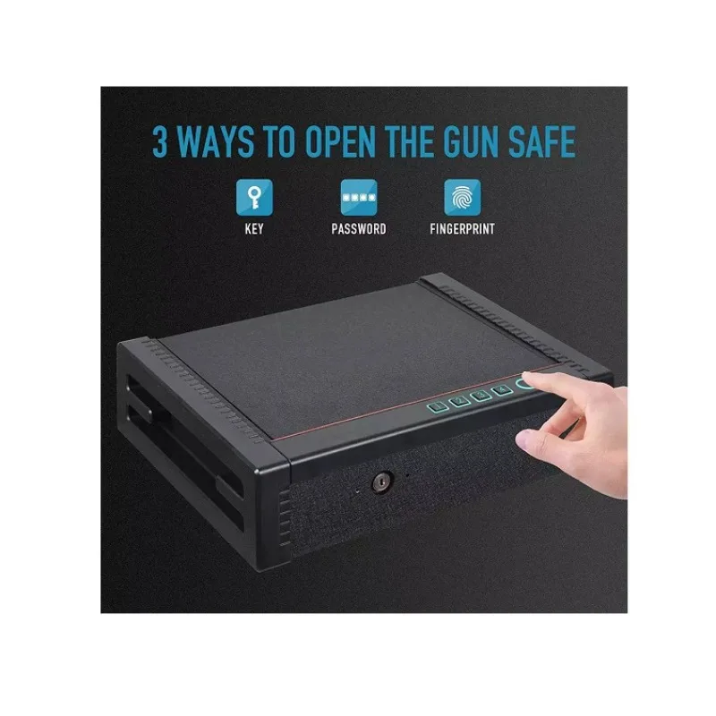 Portable Gun Safe with Fingerprint Password Key Security Theftproof Hot Sale Factory Direct