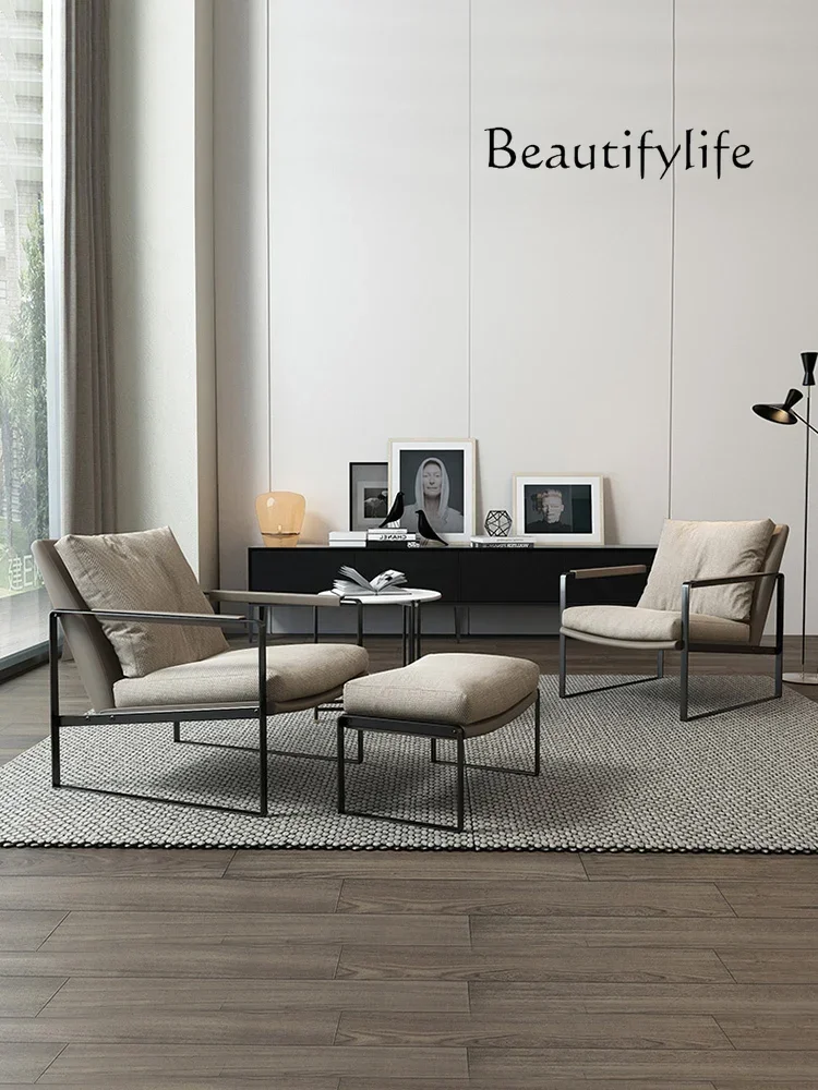 

Y Итальянский легкий роскошный кожаный одиночный диван, скандинавская мода, простой стул для отдыха, офисный диван для вестибюля отеля