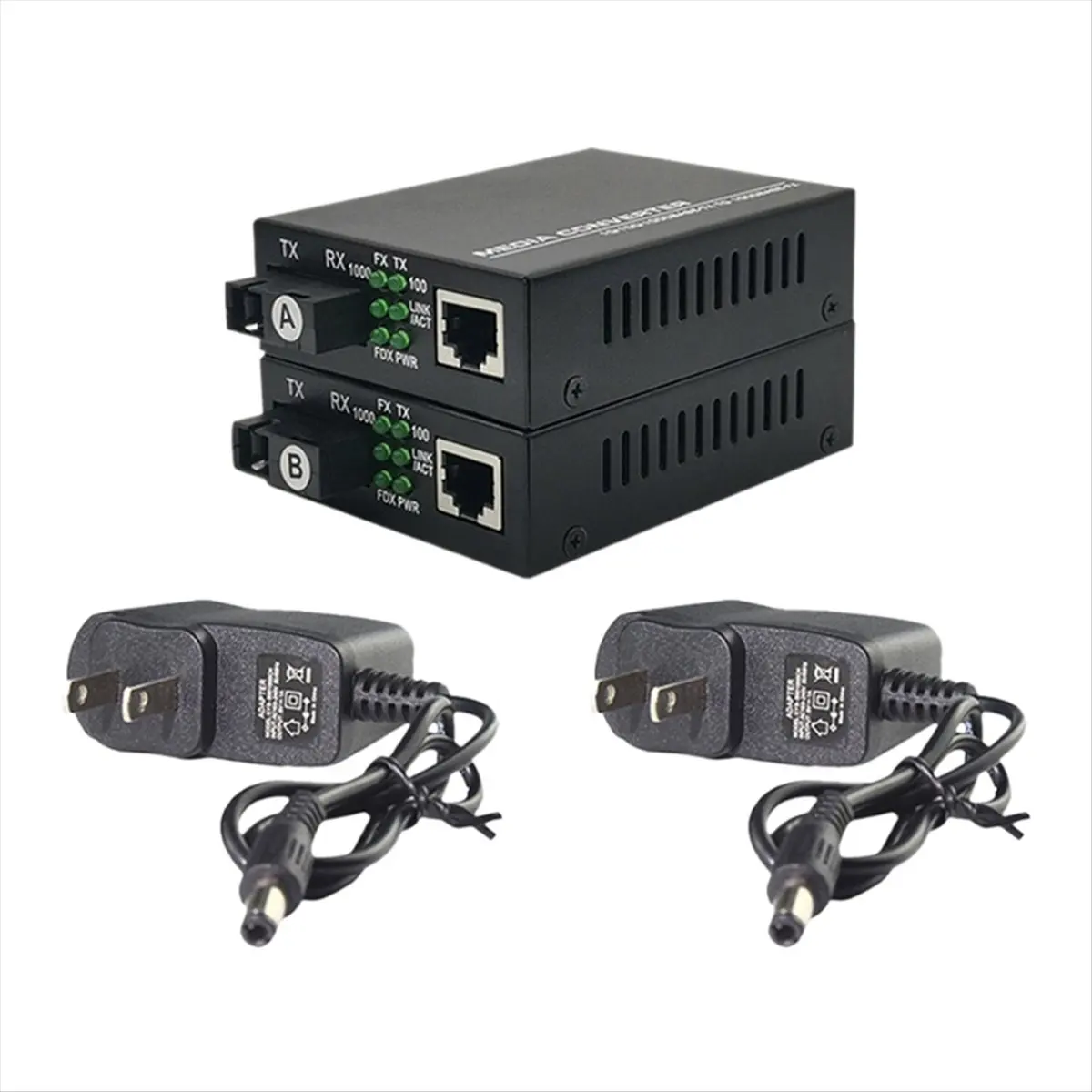PROMOTION!1 Pair Gigabit Fiber Transceiver 20KM SC Single Mode Single Fiber Transceiver Fiber Gigabit Media Converter US Plug