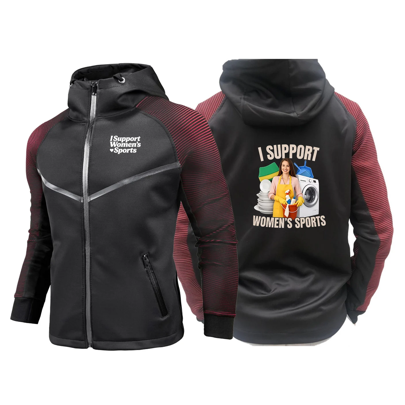 I Support Women's Sports Funny New Jacket Racing Jacket Windbreaker Outdoor Sports Bicycle Jacket Men's Clothing tops Hoodies
