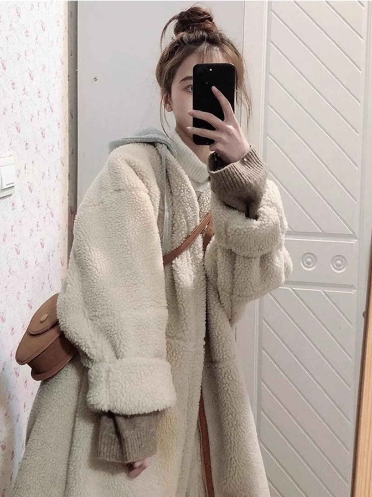 Pelliccia di agnello Jaet Donna Inverno Nuovo Sle Pelle E Pelliccia Inteated Particle Fce Cappotto di cotone di media lunghezza Alla moda