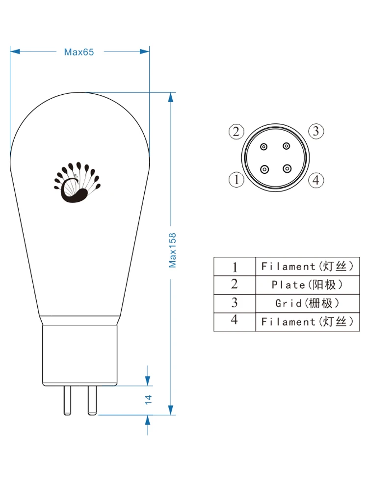 PSVANE Tube 300B-N Original Factory Matching Pair for Vacuum Tube Amplifier HIFI Diy Audio Amplifier