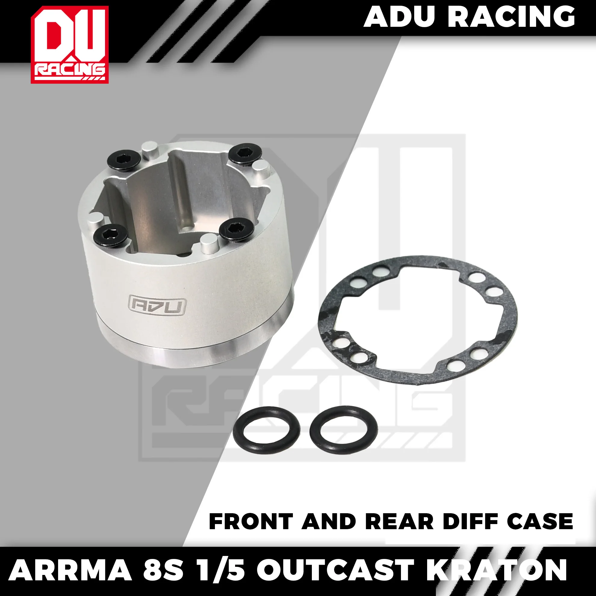 ADU RACING Arrma 1/5 8s Outcast Kraton 7075-T6 METAL DIFF CASE SET ARA310915