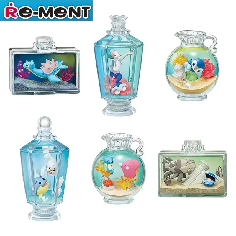 

Genuine Re-Ment PokéMon Aqua Bottle Collection 2 Drift Bottle Luvdisc Horsea Piplup Lapras Birthday Surprise Toy Gift