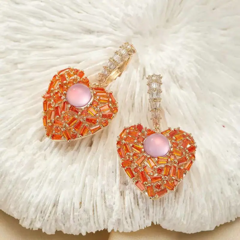 

Модные женские серьги Bilincolor в форме оранжевого сердца