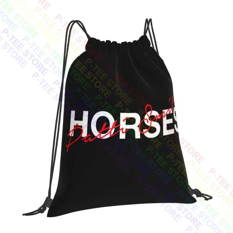 Patti Smith Horses Punk Poetry Art Drawstring Bags Gym Bag Gym Shoe Bag Lightweight Riding Backpack