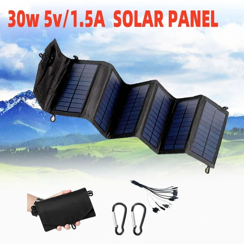 

Solar Panel Portable Solar Power Pack 30W Solar Panel 5V USB Solar Folding Pack Outdoor Mobile Phone Power Bank