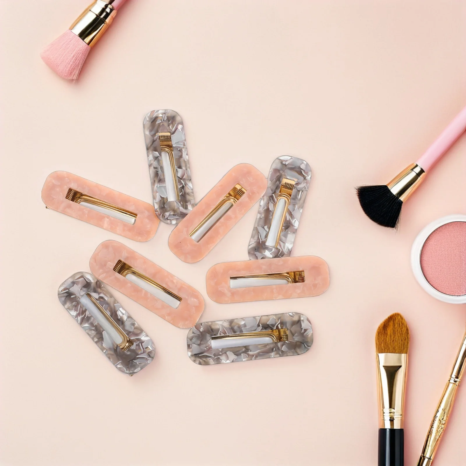 

8Pcs Rectangle Hair Clips Acetate Duckbill Claw Clips for Women Flat Hairpins Styling Hold Decorative Hair Accessories for Girls