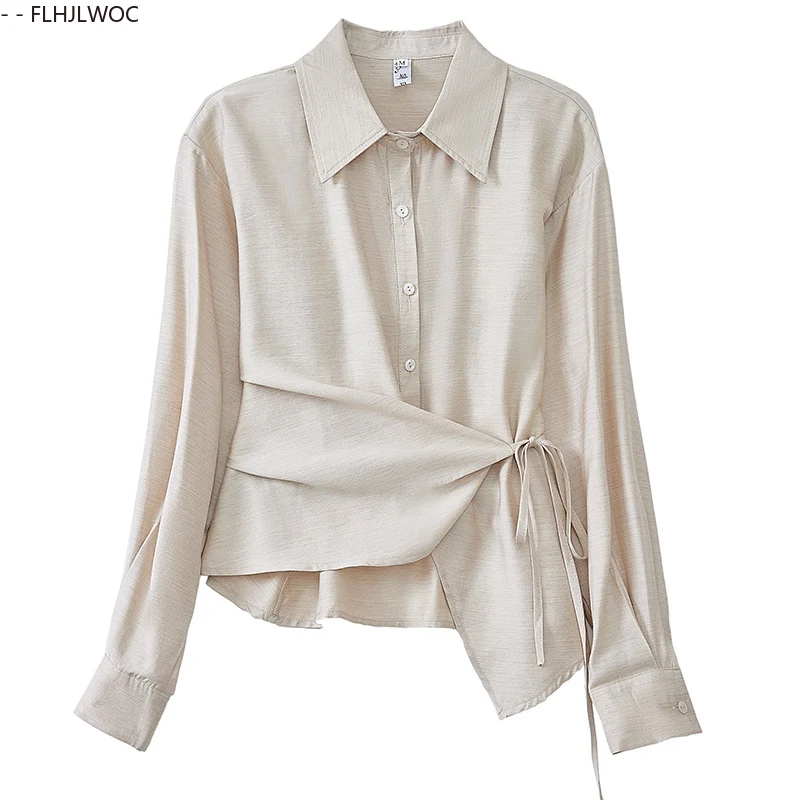 Tops de trabajo de algodón para ir al trabajo, blusas 2025, camisas elegantes negras de estilo francés para oficina para mujer, camisas elegantes de Corea con un solo pecho y botones