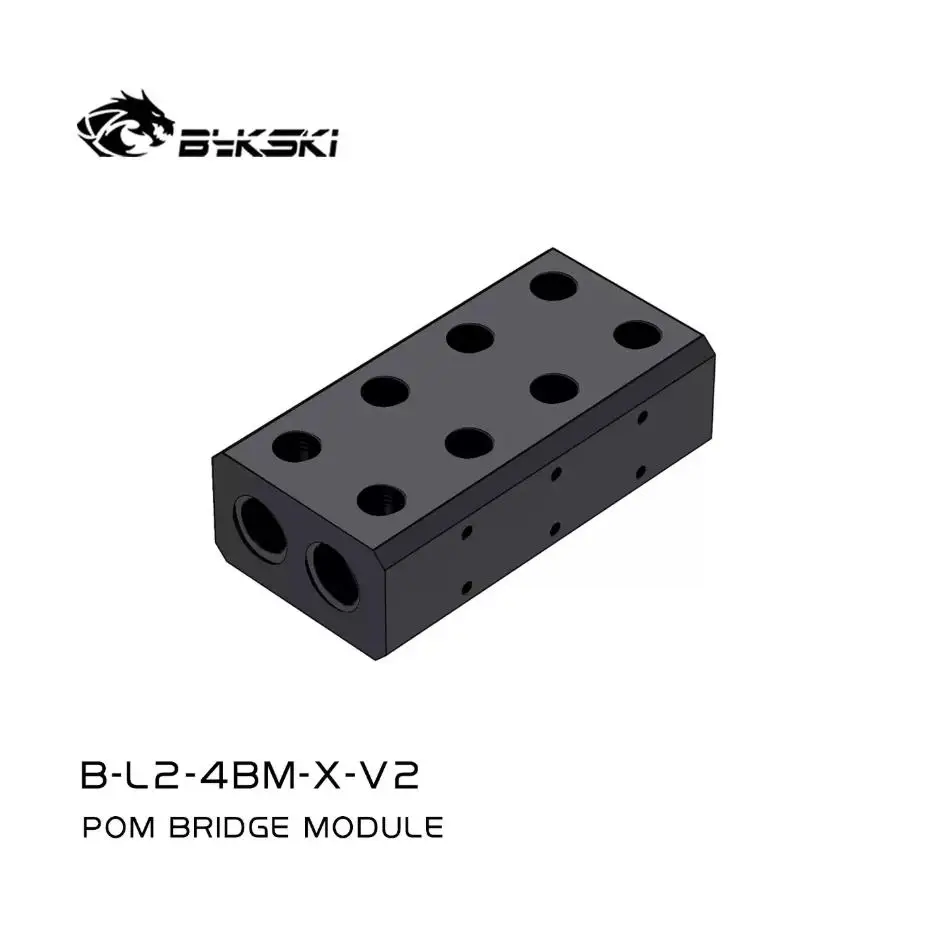 Bykski GPU Terminal Block for Multiple PC Graphics Card Water Cooler Parallel Bridge Module Adapter, POM Connector, B-L2-8BM-X