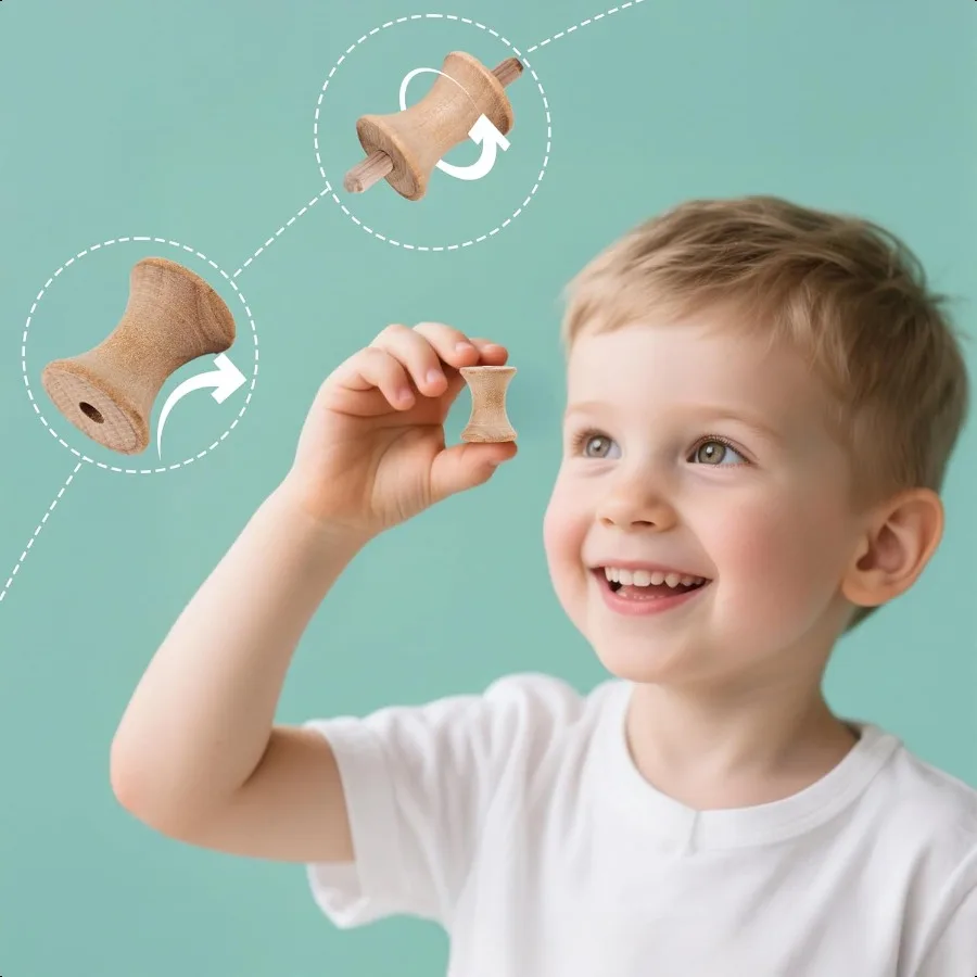 Building Toys Wooden Building Blocks for Montori Toys 120Pcs Waving Stacking Blocks Durable Safe Wood STEM Toy with Canvas Bag