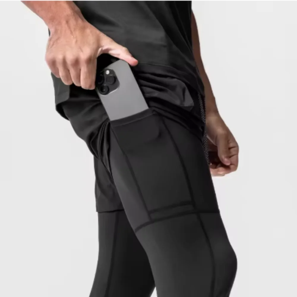 2025 Estate Nuovi uomini pantaloni corti Pantaloncini 2 in 1 Pantaloncini casual Jogger da strada Allenamento fitness Pantaloncini da uomo da corsa traspiranti ad asciugatura rapida