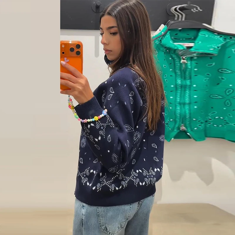 Boho Women's Knit Jacquard Cardigans Stand Collar Zipper Full Sleeve Female Sweater 2026 Autumn Lady Fashion Cozy Knitwear New 37 Sfcbdccd2aea64a2aa5186ac9a8f653b80