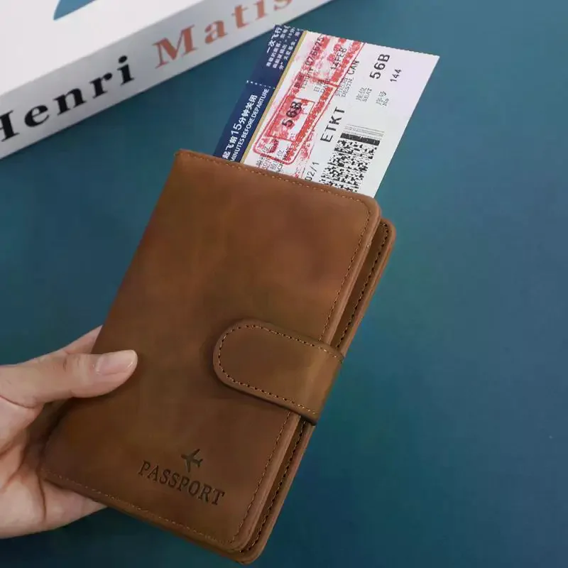 PU Leather Passport Holder/ticket Holder, Lightweight And Portable, Multi-slot Storage Design, Passport Book Travel Wallet