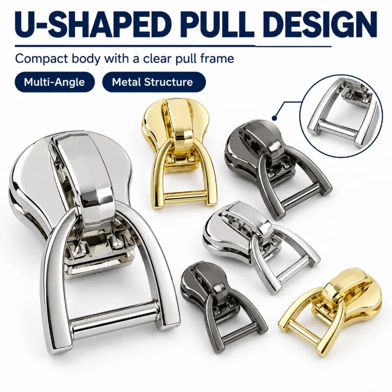 10-50Pcs 3# 5# 8# 10# D Ring Metal Zipper Sliders Bag Zip Puller Garment Slider Head Wallet Closure Repair DIY Sewing Kit