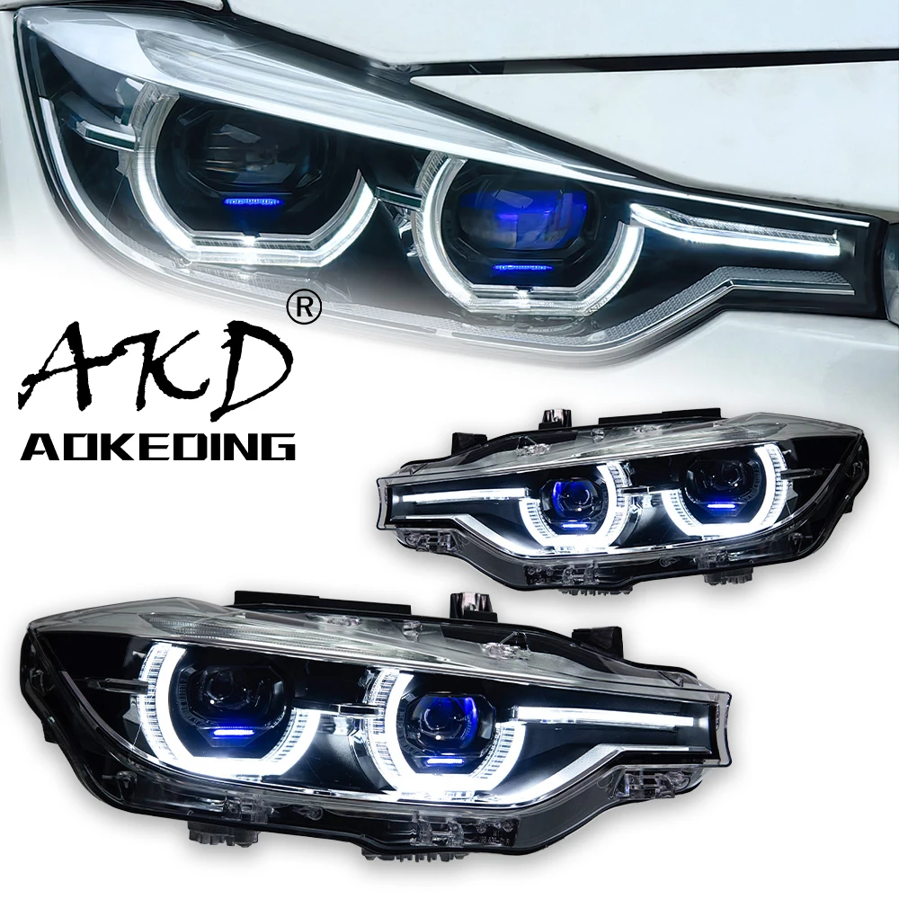 AKD Car Lights for BMW F30 LED Headlight Projector Lens 2013-2018 F35 3 Series 320i 325i DRL Angel Eye Automotive Accessories