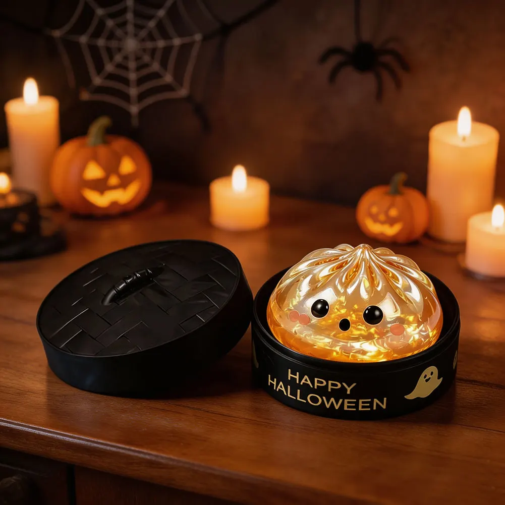 Halloween Dumpling Squishies With Steamer-Box Squeeze Stress Relief Toy For Halloween Gifts
